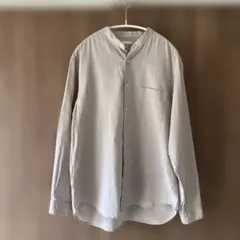 GU ジーユー バンドカラー 長袖シャツ 無地 シンプル M