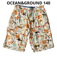 OCEAN&GROUND 140cm キッズ ハーフパンツ アニマル柄