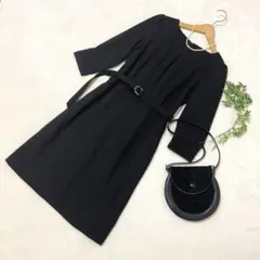 新品　Lammin ワンピース　ブラック　七分袖　セレモニー　通勤　卒入学　S