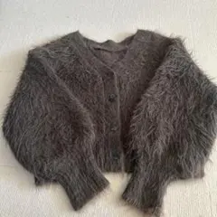 【ユナイテッドアローズ】ファー素材 ダークブラウン カーディガン