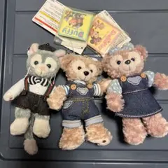 ぬいぐるみバッジ　デニム　2017　ダッフィー　シェリーメイ　ジェラトーニ
