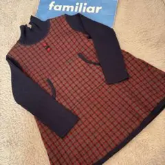familiar ファミリア　チェック柄長袖ワンピース　110