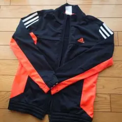 adidas ジャージ 黒/オレンジ 140