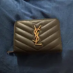 SAINT LAURENT 이중 지갑 라운드 Zip
