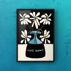 ★A4フレーム付き★ オリジナル アートポスター VASE 花 インテリア