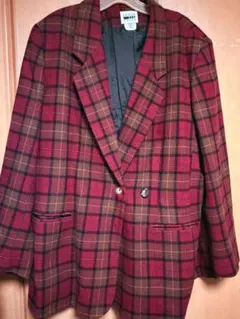 ビンテージ ジャケット 赤 チェック