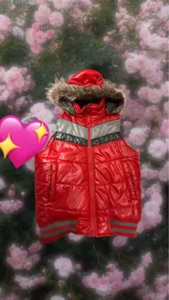 平成　ファーダウンベスト　レッド　y2k グランジ　原宿　お兄系