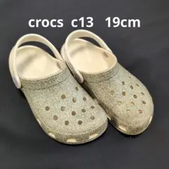 Crocs キッズ グリッターサンダル C13 19cm