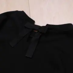 新品バックリボントレーナー風トップス黒L