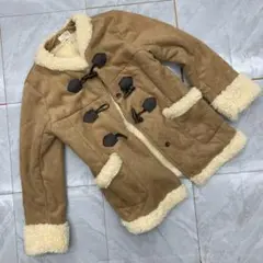 アロー ダッフルコート フェイクムートン 裏ボア トグルボタン ベージュ M