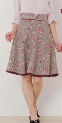 【未使用品】MISCH MASCH 花柄配色スカート フレアスカート　M