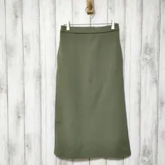 GU ジーユー (M)　カットソースリットナローミディスカート　ポケットあり