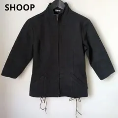 SHOOP ブラック デニム ジップアップジャケット