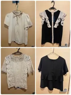 オフィスカジュアル　仕事着　半袖ブラウス　4点まとめ売り