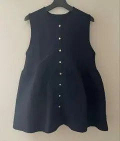 ネイビー ペプラムベスト