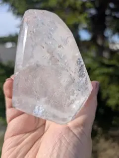 大き目487g 高透明 白水晶 クリスタル 原石 ポイントNO.168