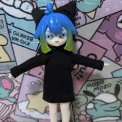 ドール用 猫耳パーカー ブラック