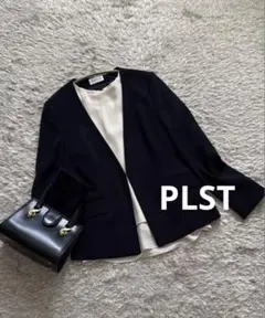 最終SALE【PLST】M ノーラペルジャケット バックサテンストレッチ