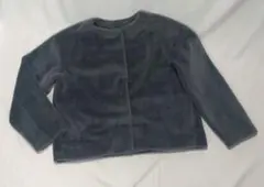 UNIQLO グレー フリースノーカラージャケット Ｌ