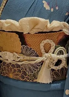 ホワイト 花飾り 帯締め