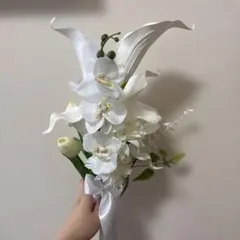 【値下げ】アーティフィシャルフラワー ウェディングブーケ 白