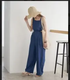 Kastane カスタネ カットアウトシャーリングサロペット