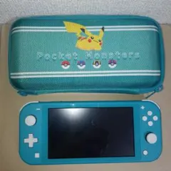 Nintendo Switch Lite ターコイズ ポケモンケース付き