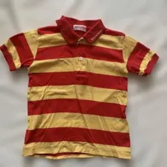 MIKI HOUSE 赤/黄 ストライプ ポロシャツ T80