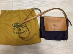 イルビゾンテ　IL BISONTE ショルダーバッグ ネイビー/ブラウン
