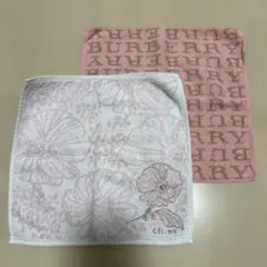 CELINE Burberry ピンクハンカチ2枚セット
