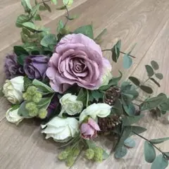 ウェディングブーケ くすみカラー造花♡