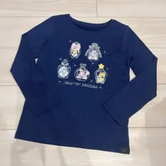 ユニクロ　ヒートテック　極暖　長袖Tシャツ 130cm ネイビー プリント