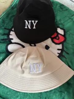 NYロゴ刺繍 バケットハット 2点セット