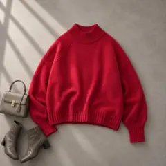 ★美品◆アーバンリサーチロッソ◆ウール混ショートホールハイネックニットのサムネイル