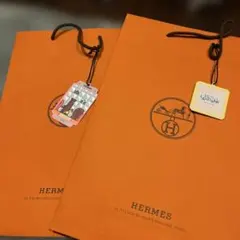HERMES ショップ袋 6枚セット チャーム付き(4個) エルメス　3サイズ