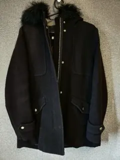 黒 ピーコート ファー付き フード (L)