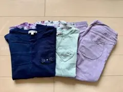 エニィファム　Tシャツ2枚ねこパンツ上下セット 130