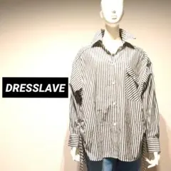 【美品】DRESSLAVE サイドストリング デザイン ストライプ ブラウスのサムネイル