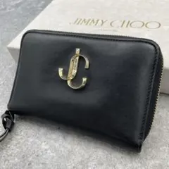 【美品】JIMMY CHOO ジミーチュウ ヴァレンヌ 折り財布　黒　ブラックのサムネイル