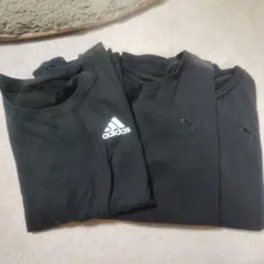 adidas & Puma 半袖黒Tシャツ 3枚セット