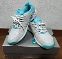 YONEX テニスシューズ ホワイト/ターコイズ