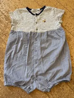 familiar ボーダーロンパース 80cm