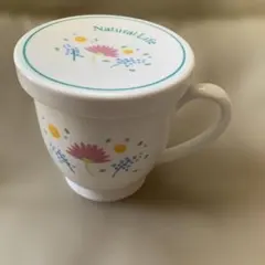 フラワー柄茶こし付きマグカップ