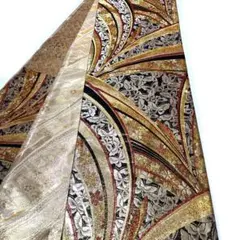 ★21）豪華な袋帯　ゴールド　振袖向き　蝶　桜　フォーマル向き