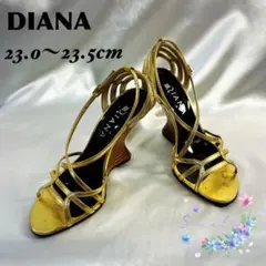 DIANA ダイアナ華奢クロスストラップサンダル ゴールド