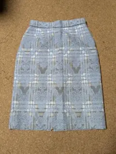 Apuweiser-riche ブルーチェックタイトスカート サイズ2