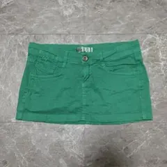 ZARA TRF グリーン 超ミニタイトスカート デニム EUR 36 g69のサムネイル