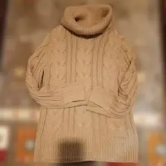 BANANA REPUBLIC ケーブルニット タートルネック S ベージュ