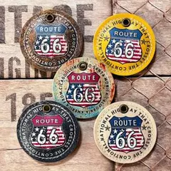 革タグ／ぷっくりROUTE66レザーチャーム➳５個