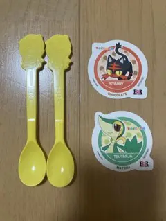 サーティワンポケモンステッカー　ニャビー&ツタージャ(おまけスプーン付)